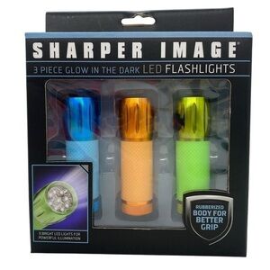 Sharper Image Flashlights 3 Piece Glow In The Dark LED New